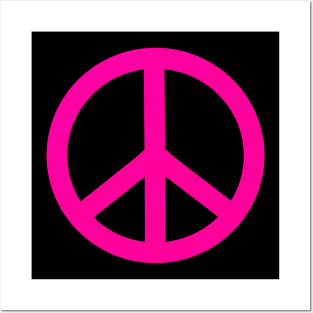 PEACE Sign Pink Posters and Art